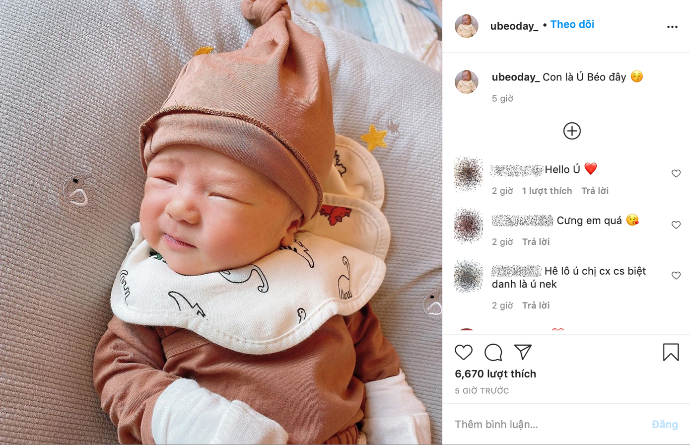 “Công chúa béo” Quỳnh Anh khoe mặt mộc sau khi sinh, lập hẳn Instagram cho bé Ú ảnh 4