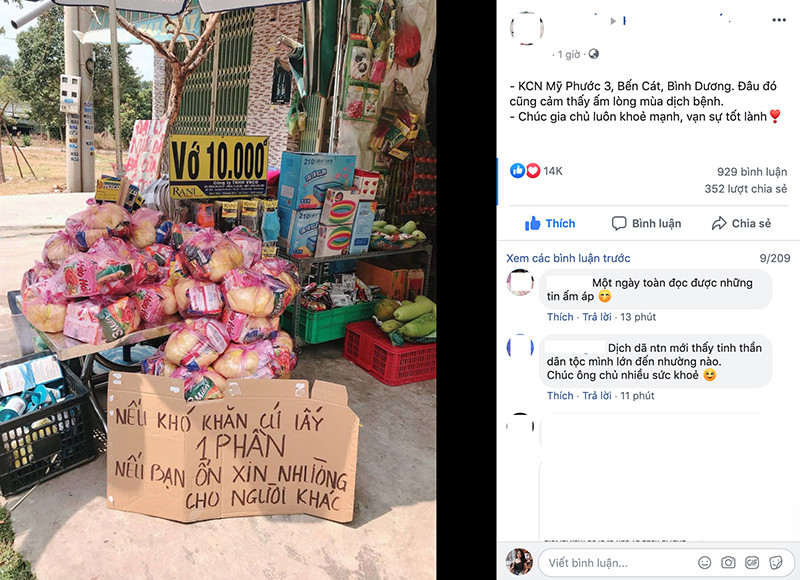Quầy tạp hoá miễn phí mì tôm, gạo cho người dân mùa dịch: "Nếu khó khăn cứ lấy một phần" ảnh 1