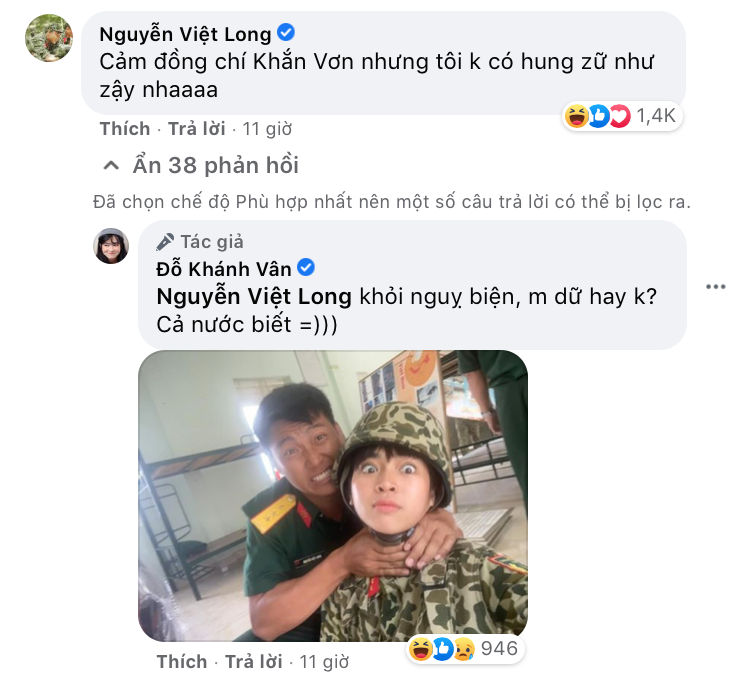 Mũi trưởng Long vội vàng thanh minh nhưng đã bị Khánh Vân "phản bác" với bằng chứng không thể chối cãi. Khánh Vân gọi Mũi trưởng Long là “chú bé khóc nhè”, tiết lộ đã thay đổi cách xưng hô ảnh 3