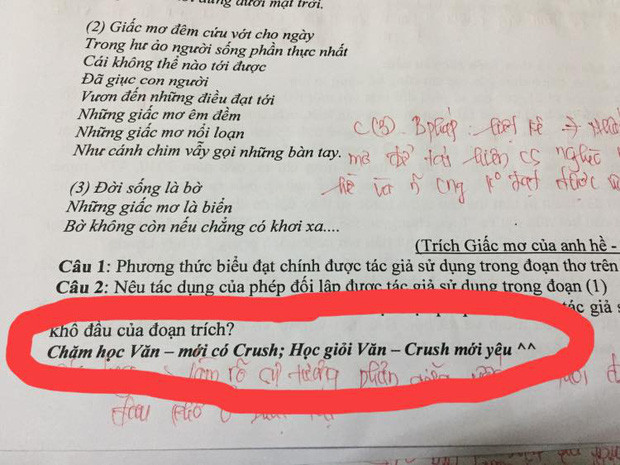 Cô giáo nhắn nhủ điều này trong đề kiểm tra môn Văn, ai nấy lập tức có động lực chăm học ảnh 1