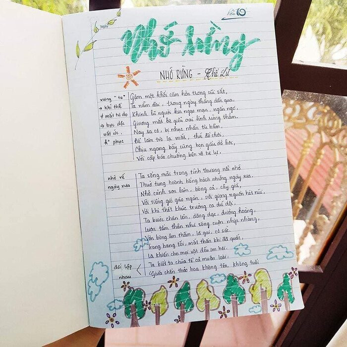 Cuốn vở Ngữ văn được trang trí đầy màu sắc, nhìn vào là muốn học bài ngay! ảnh 5