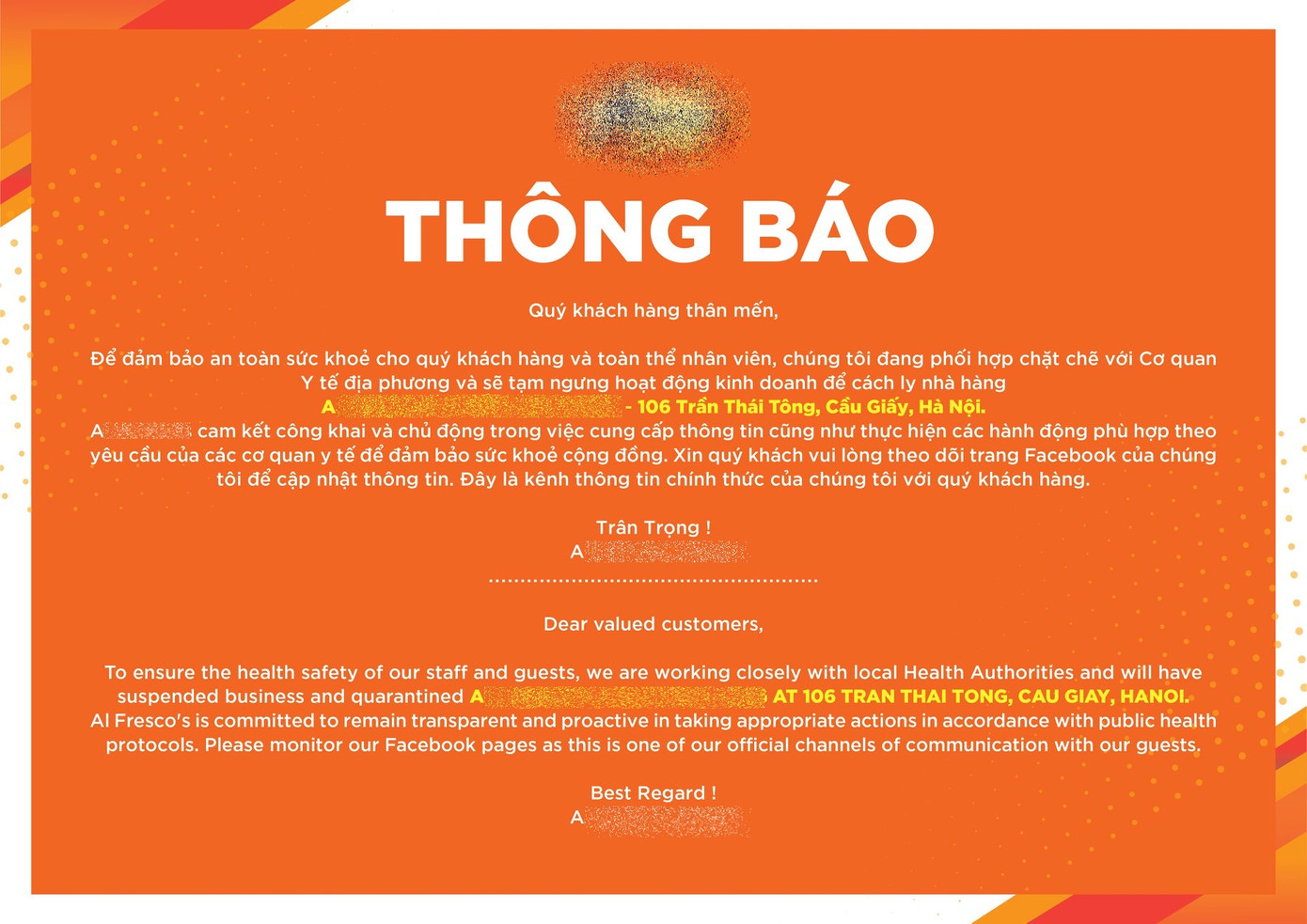 Nhân viên bị nghi nhiễm COVID-19, cửa hàng pizza tại Hà Nội thông báo tạm ngừng hoạt động ảnh 3