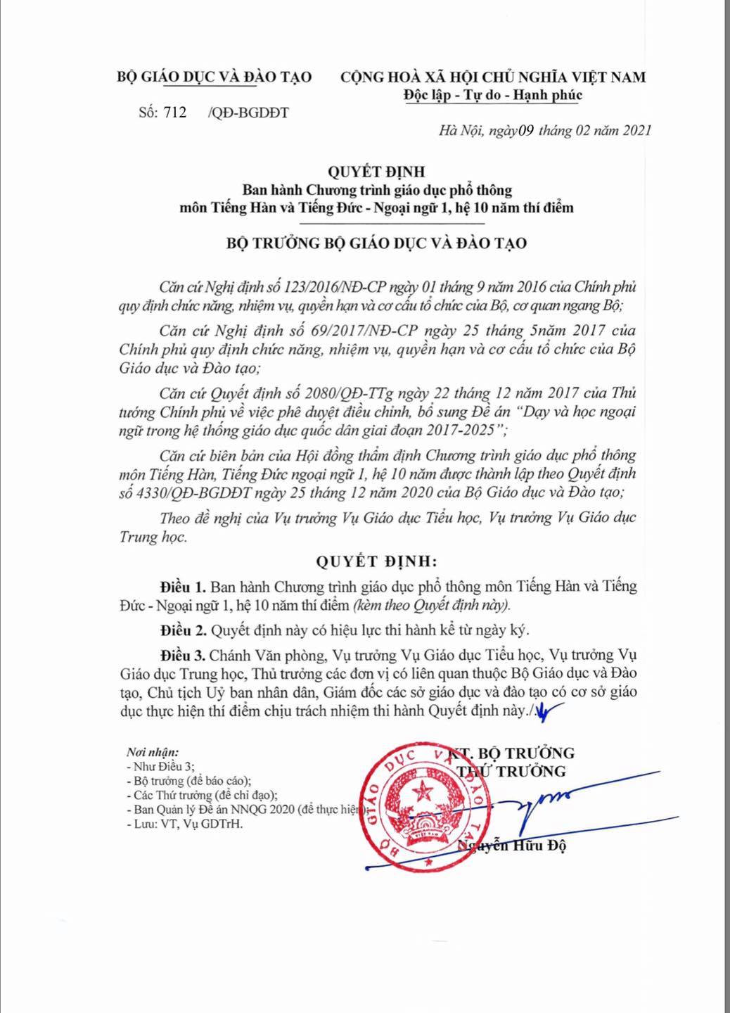 Xôn xao trước thông tin tiếng Hàn, tiếng Đức trở thành môn học bắt buộc từ lớp 3 đến 12 ảnh 1