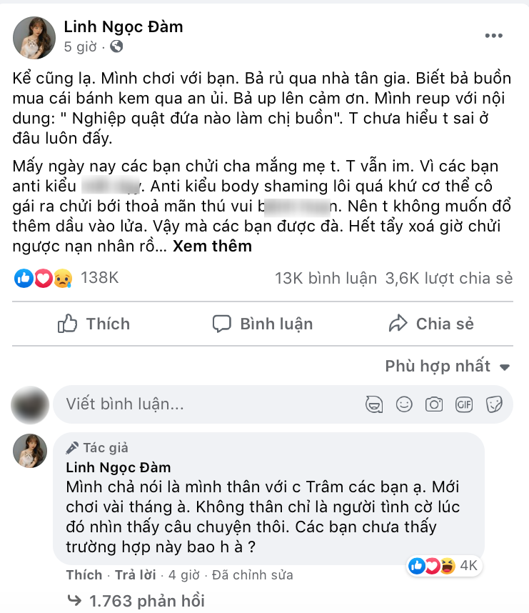 Linh Ngọc Đàm bức xúc lên tiếng về story gây ồn ào, tiết lộ mối quan hệ với Thiều Bảo Trâm ảnh 2