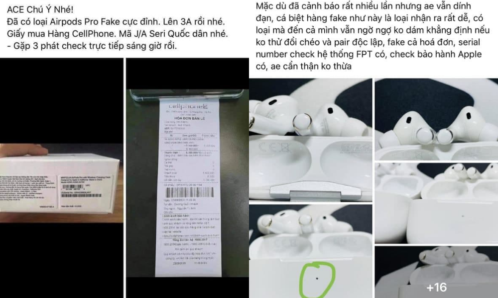 Nhiều bài viết cảnh báo trên các diễn đàn công nghệ được cộng đồng mạng chia sẻ. Chiêu lừa đảo mới: In hoá đơn, khắc laser số series giả để bán AirPods Pro “fake” giá cao ảnh 4