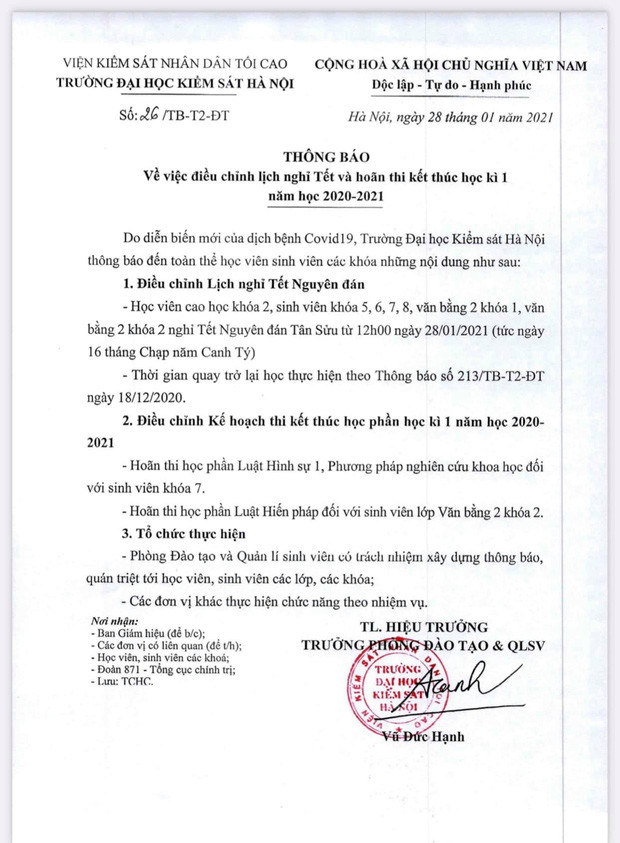 Hai trường cho học sinh nghỉ học vì có học sinh là F1, F2 - Loạt trường cho nghỉ Tết luôn ảnh 2