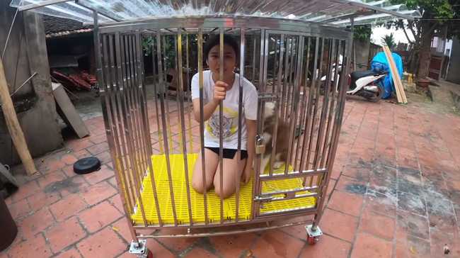 Con trai bà Tân Vlog khiến CĐM tranh cãi dữ dội vì hành động nhốt em gái vào cũi chó ảnh 4