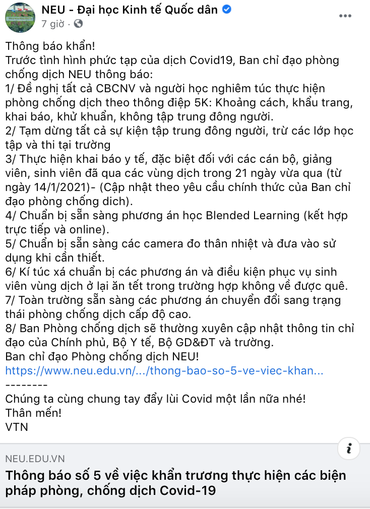 Hai trường cho học sinh nghỉ học vì có học sinh là F1, F2 - Loạt trường cho nghỉ Tết luôn ảnh 3