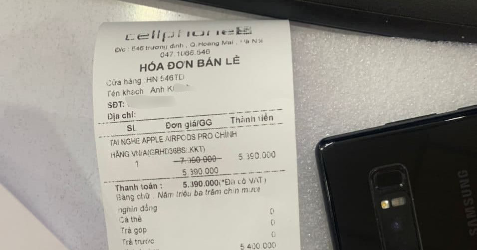 Một số cá nhân còn làm giả hoá đơn bán lẻ nhằm trục lợi. Chiêu lừa đảo mới: In hoá đơn, khắc laser số series giả để bán AirPods Pro “fake” giá cao ảnh 3