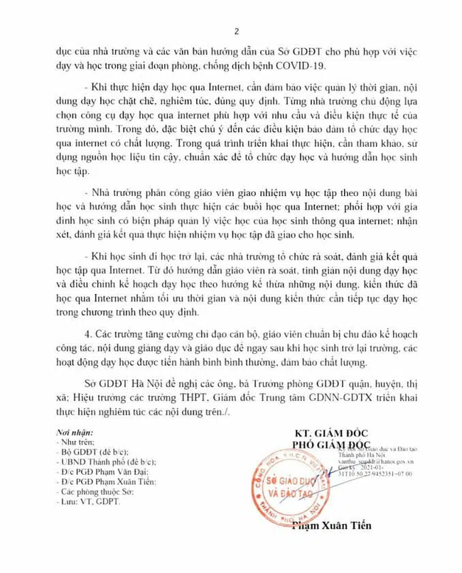 Học sinh Hà Nội bắt đầu học trực tuyến từ 1/2 theo thời khoá biểu chung của trường ảnh 2