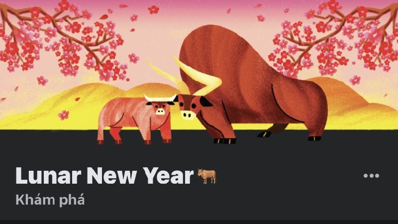 Facebook đổi logo trâu vàng và cành đào đón Tết, Google bắn pháo hoa tưng bừng ảnh 2
