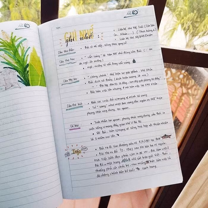 Cuốn vở Ngữ văn được trang trí đầy màu sắc, nhìn vào là muốn học bài ngay! ảnh 4