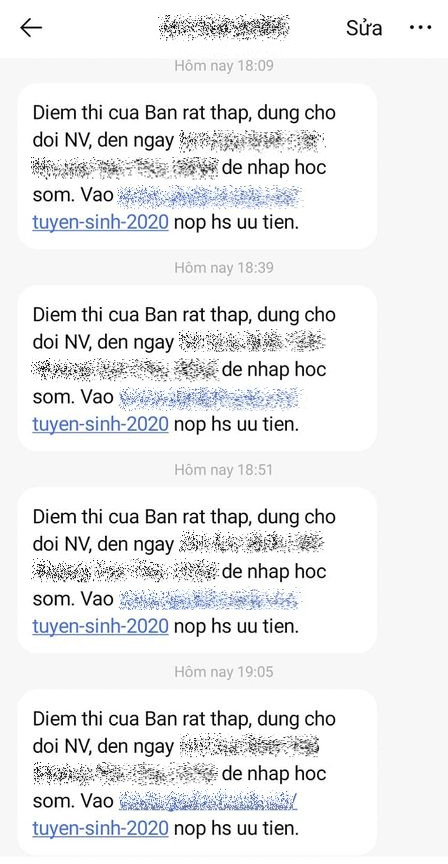 Sĩ tử phẫn nộ khi nhận tin nhắn chê điểm thấp từ một trường đại học ảnh 1