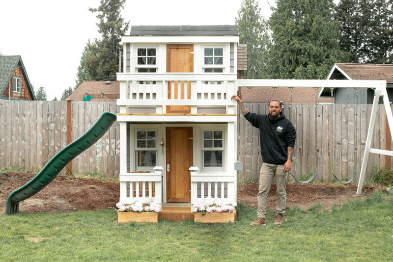 Xúc động ông bố trẻ tự tay xây ngôi nhà cổ tích với đầy đủ tiện nghi tặng con gái ảnh 3