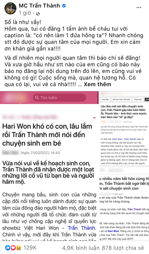 MC Trấn Thành lên tiếng bảo vệ Hari Won: “Bài viết sai sự thật, gây tổn thương tinh thần vợ tôi“ ảnh 2