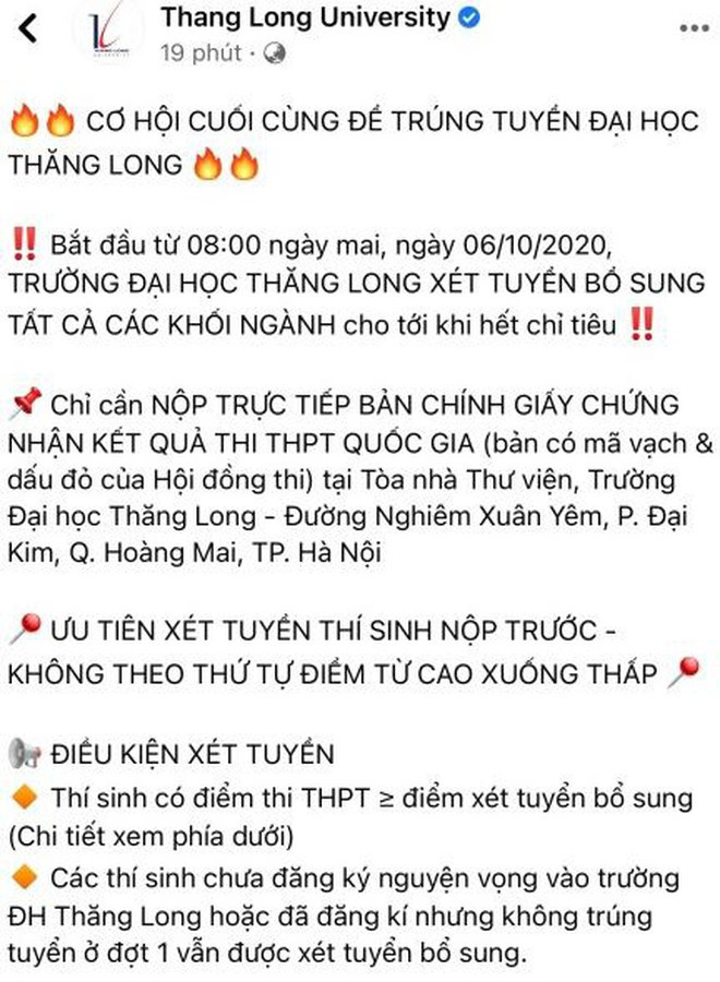 ĐH Thăng Long xét tuyển bổ sung sai quy định, phụ huynh, thí sinh thức xuyên đêm nộp hồ sơ ảnh 1