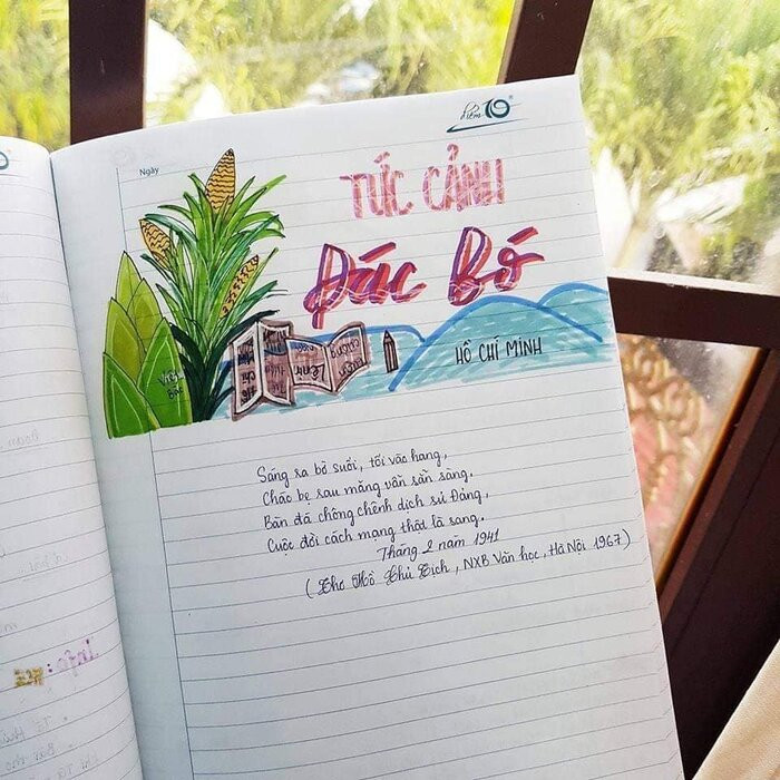 Cuốn vở Ngữ văn được trang trí đầy màu sắc, nhìn vào là muốn học bài ngay! ảnh 3