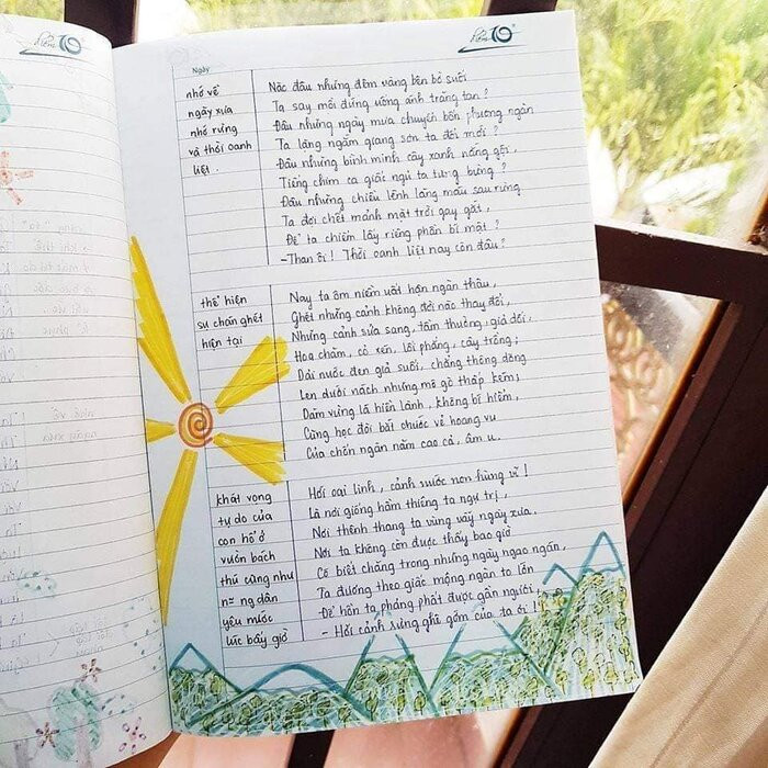 Cuốn vở Ngữ văn được trang trí đầy màu sắc, nhìn vào là muốn học bài ngay! ảnh 6