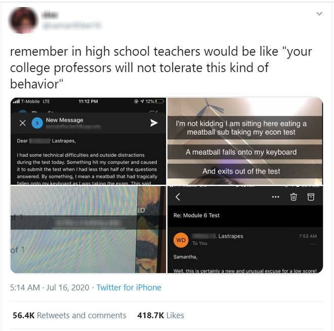 Miếng thịt rơi trúng nút “Thoát” ở bàn phím, nữ sinh phải xin làm lại bài kiểm tra online ảnh 3