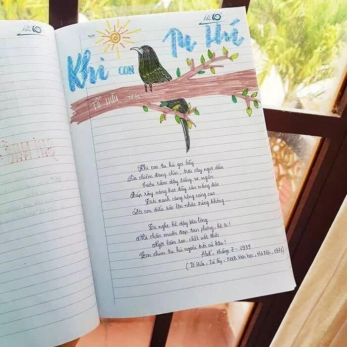 Cuốn vở Ngữ văn được trang trí đầy màu sắc, nhìn vào là muốn học bài ngay! ảnh 7