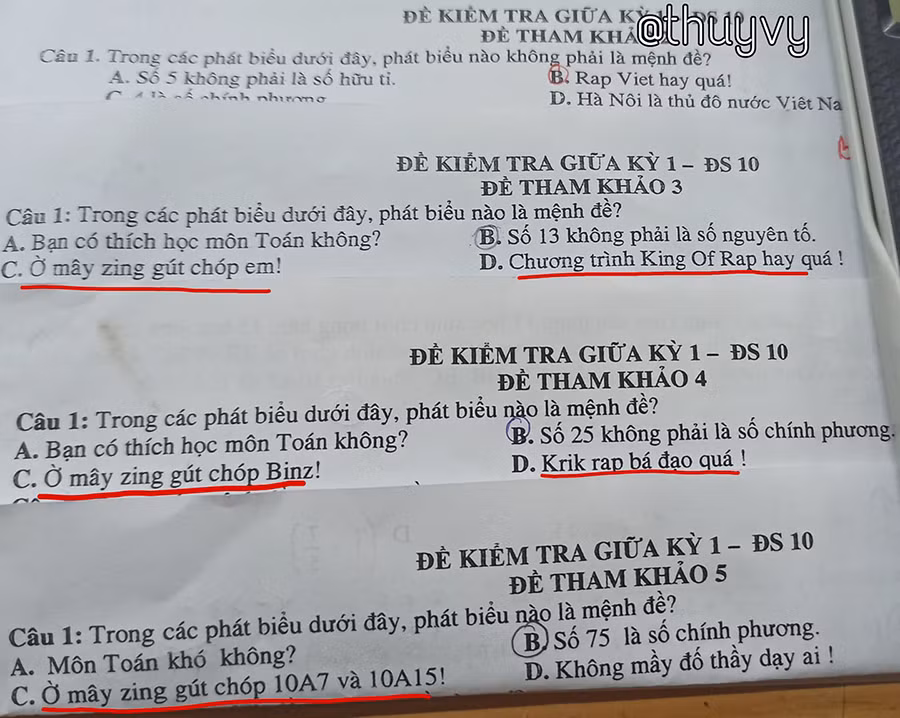 Đề kiểm tra môn Toán toàn là “Rap Việt“: Đây chính là thầy giáo “bắt trend” nhất năm! ảnh 1