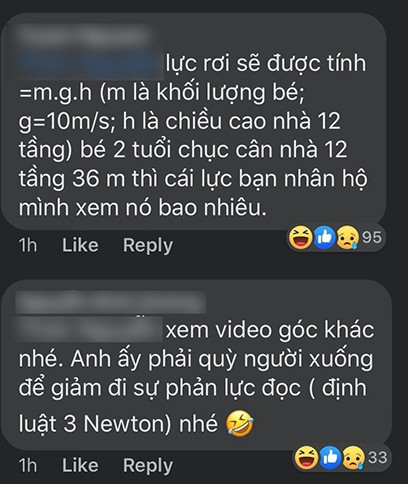 Từ vụ bé gái rơi từ tầng 12 chung cư tại Hà Nội: Dân mạng giải bài toán về lực tác động ảnh 4