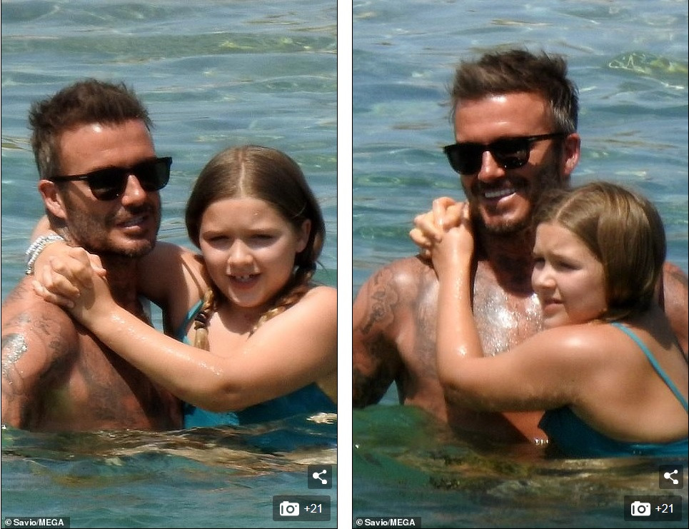 Harper phổng phao ở tuổi lên 9, đi biển cùng bố David Beckham và các anh trai ảnh 4