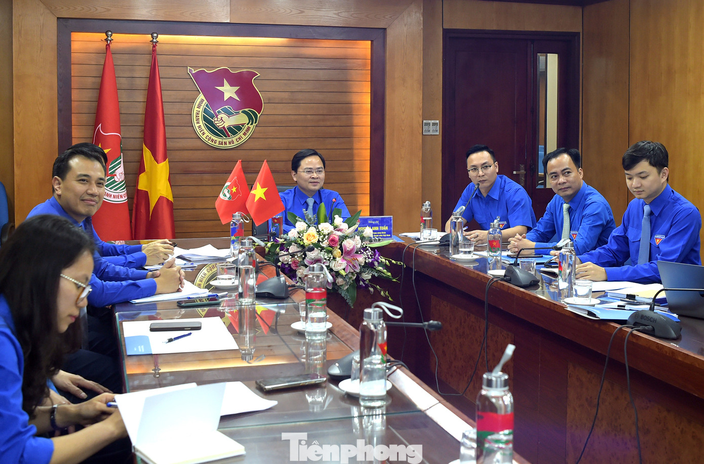 Bí thư Trung ương Đoàn Việt Nam - Lào hội đàm trực tuyến ảnh 1