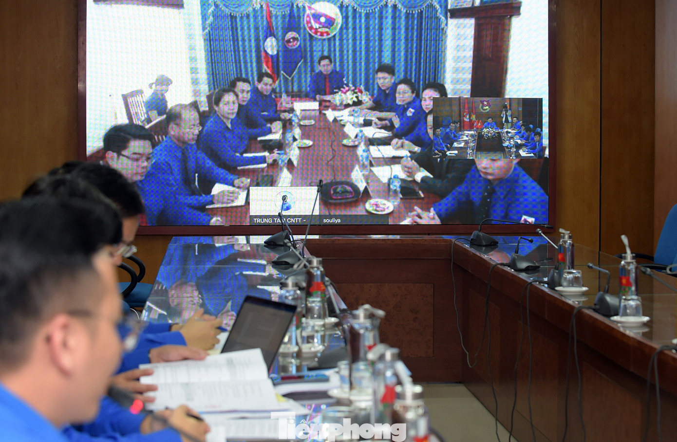 Bí thư Trung ương Đoàn Việt Nam - Lào hội đàm trực tuyến ảnh 2