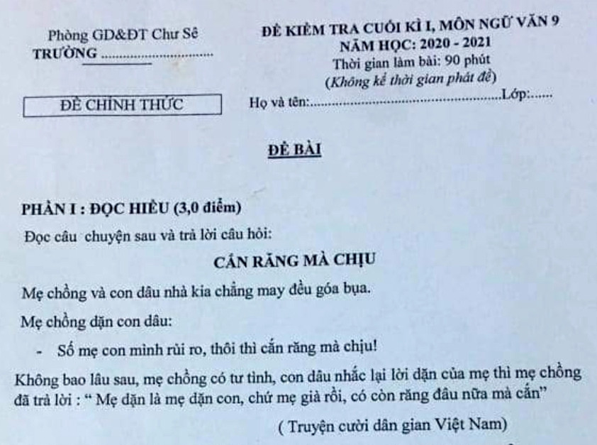 Đề Ngữ văn ở Gia Lai có nội dung nhạy cảm: Trách nhiệm lãnh đạo phòng giáo dục ở đâu? ảnh 1