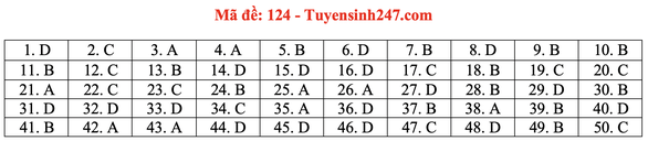 Gợi ý đầy đủ 24 mã đề Toán thi tốt nghiệp THPT ảnh 28