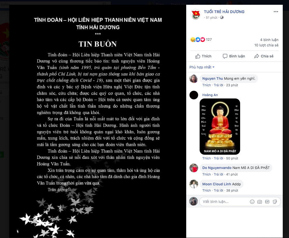 Tình nguyện viên chống dịch COVID-19 dừng bước ở tuổi đôi mươi ảnh 1