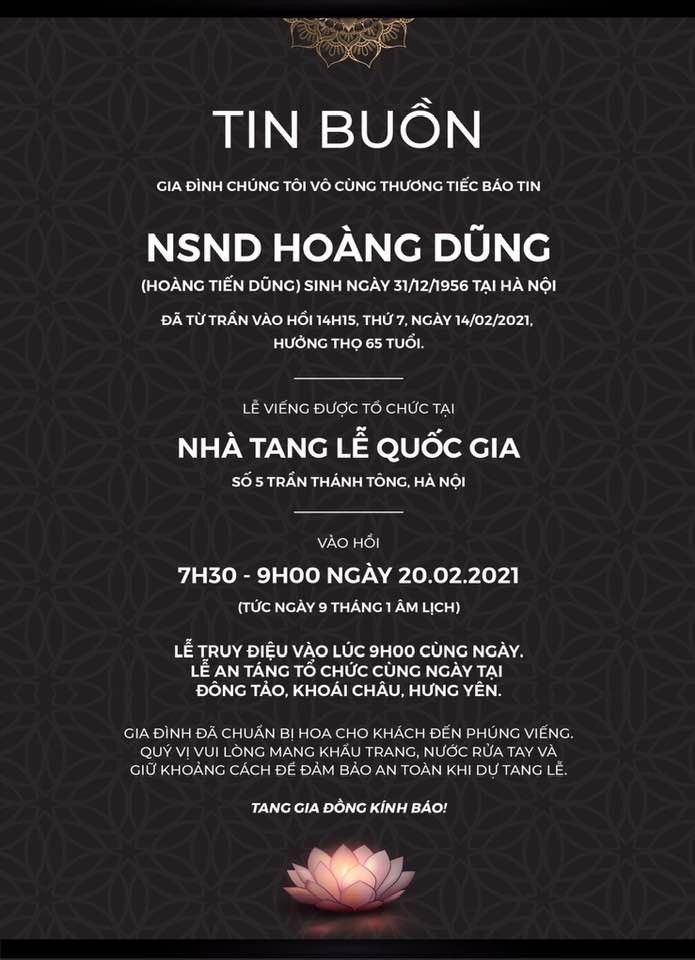 Gia đình chuẩn bị hoa cho khách đến viếng NSND Hoàng Dũng ảnh 1