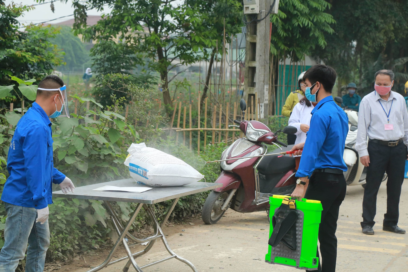 Hạ Lôi xịt khử trùng từng mớ rau, con gà ngày cách ly ảnh 2