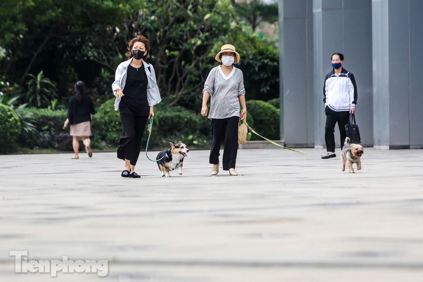 Khu người Hàn ở Hà Nội đông người chơi, tập thể dục bất chấp 'cách ly toàn xã hội' ảnh 5