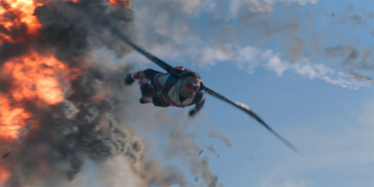 Trận không chiến mở đầu tập 1 không thể hoành tráng hơn. - Nguồn: CinemaBlend “The Falcon and the Winter Soldier” tập 1: Cú sải cánh hoành tráng tiếp nối “WandaVision“ ảnh 5