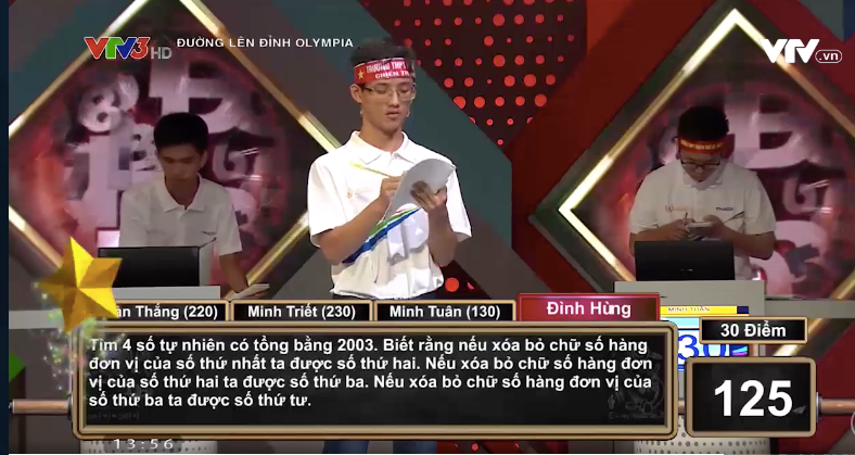 Câu hỏi tính toán 'hack não' thí sinh Đường lên đỉnh Olympia ảnh 1