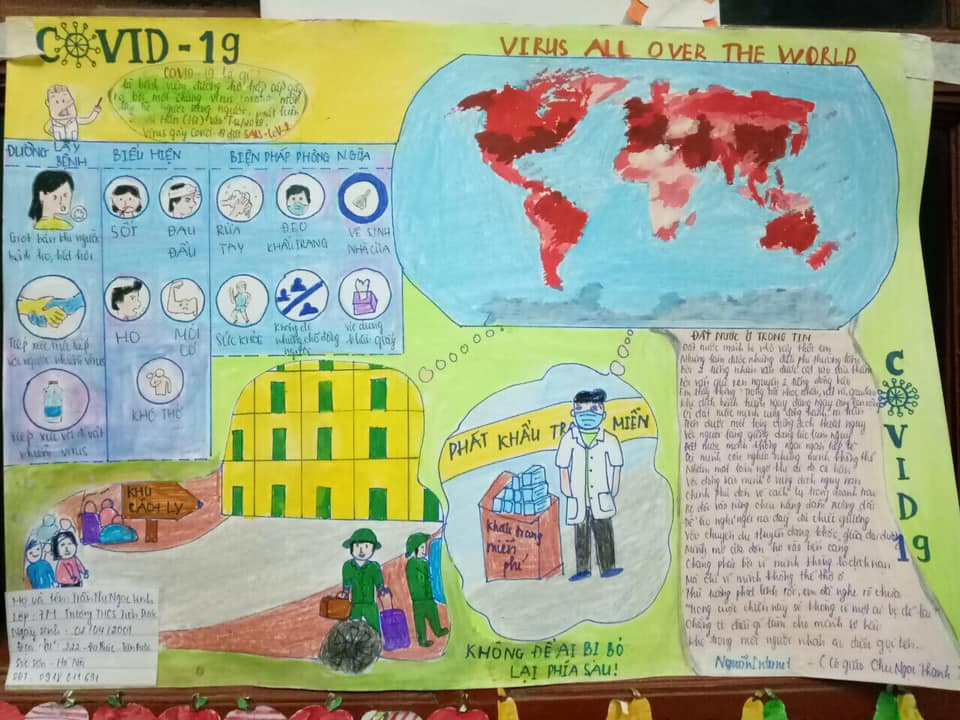 Độc đáo tranh vẽ phòng chống COVID -19 của thiếu nhi Thủ đô ảnh 6