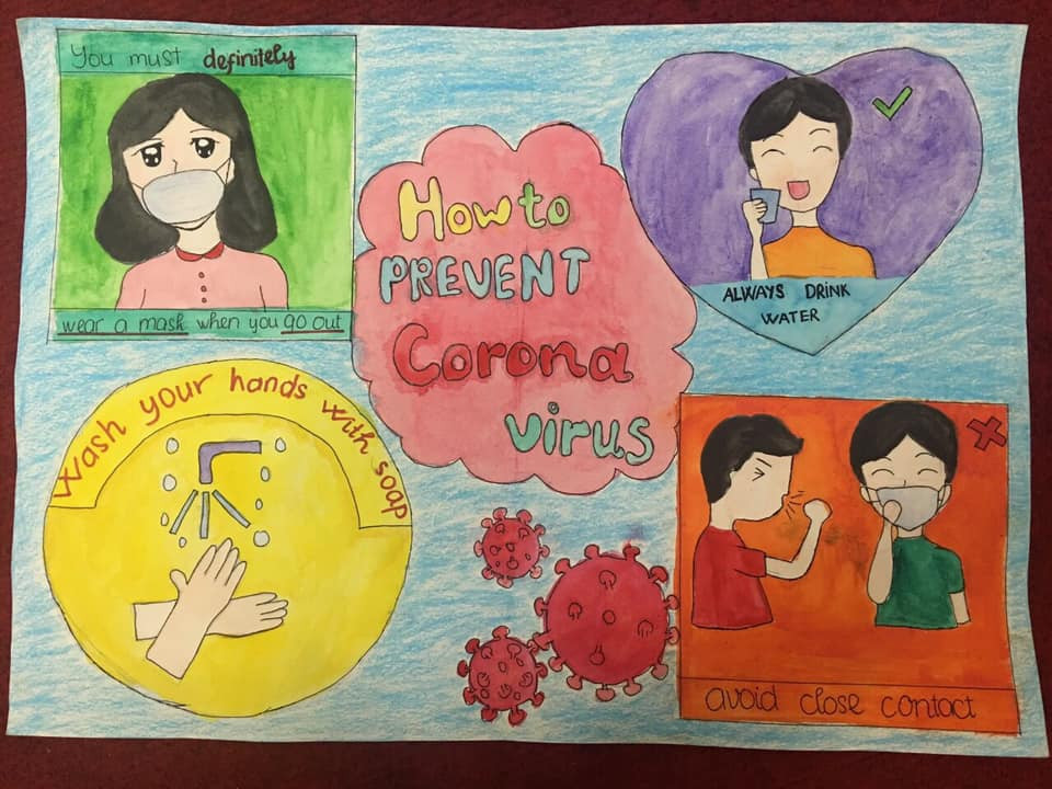 Độc đáo tranh vẽ phòng chống COVID -19 của thiếu nhi Thủ đô ảnh 5