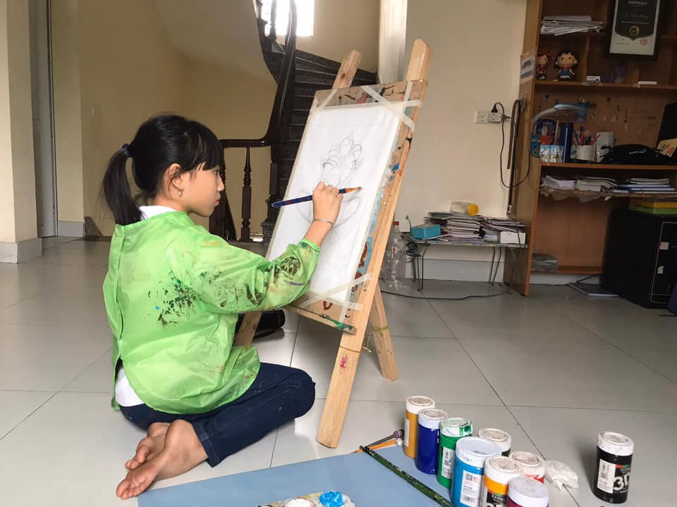 Độc đáo tranh vẽ phòng chống COVID -19 của thiếu nhi Thủ đô ảnh 1