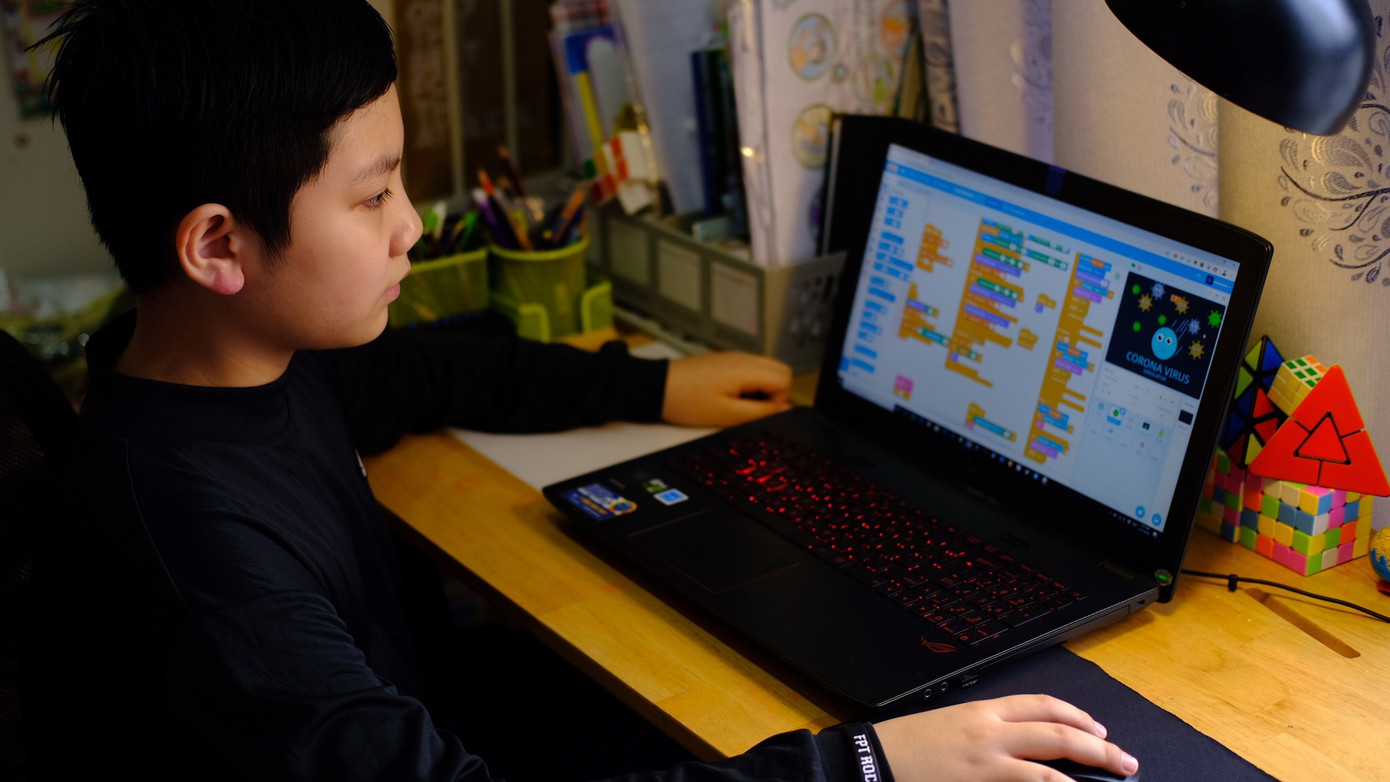 Cậu bé lớp 5 thiết kế game online 'Đánh bay COVID-19' ảnh 1