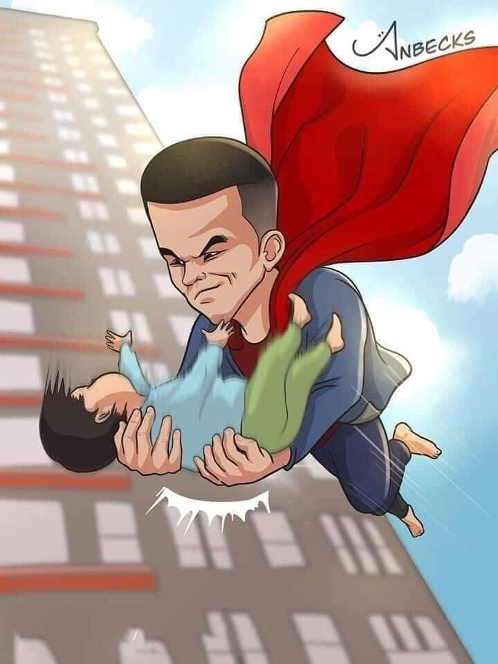 Người trẻ vẽ tranh vinh danh lòng dũng cảm của “Siêu nhân” Nguyễn Ngọc Mạnh ảnh 1