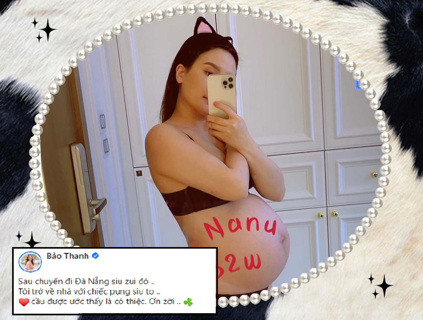 Bảo Thanh tung ảnh gợi cảm khoe bụng bầu ở cuối thai kỳ ảnh 2