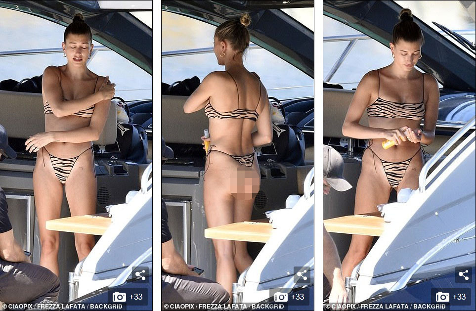 Bella Hadid và Hailey Bieber đọ dáng với bikini bé xíu trên du thuyền ảnh 4