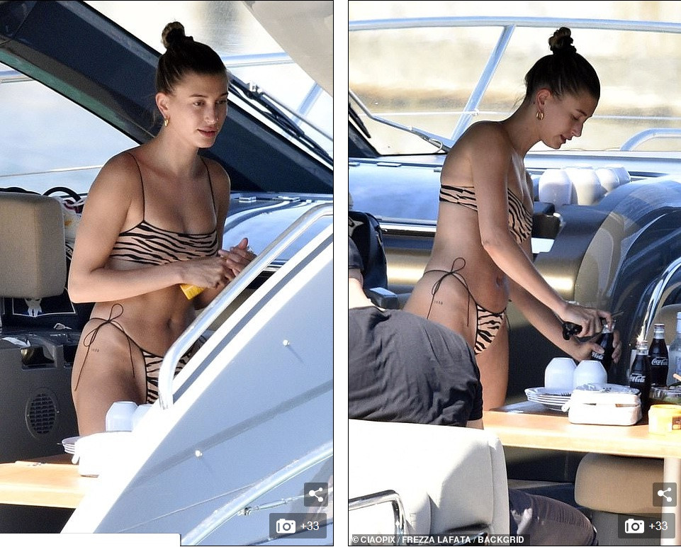 Bella Hadid và Hailey Bieber đọ dáng với bikini bé xíu trên du thuyền ảnh 5