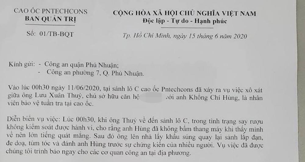 Không được phục vụ thang máy, doanh nhân cầm súng đe dọa bảo vệ chung cư ảnh 2