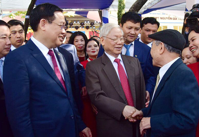 Tổng Bí thư, Chủ tịch nước Nguyễn Phú Trọng về thăm trường cũ ảnh 2