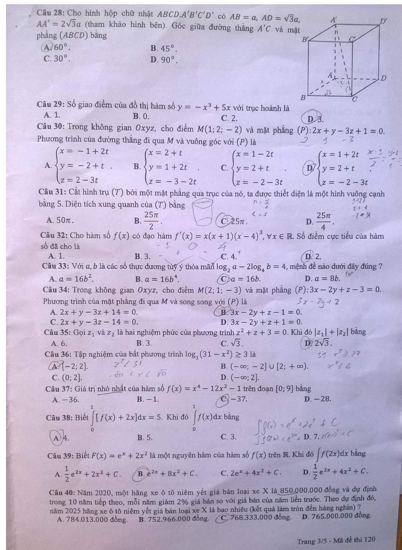 Đề thi môn Toán tốt nghiệp THPT đợt 2 có độ khó tương đương đợt 1 ảnh 3