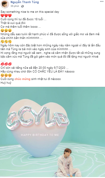 Ngay lúc nửa đêm, Sơn Tùng M-TP bất ngờ chia sẻ tâm tư trong ngày sinh nhật ảnh 1