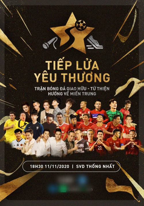 Sự kiện "Tiếp lửa yêu thương" sẽ diễn ra vào ngày 11/11 tại sân vận động Thống Nhất (TP.HCM). Jack, Độ Mixi đối đầu dàn cầu thủ Quang Hải, Tiến Linh ở trận cầu đặc biệt ảnh 1